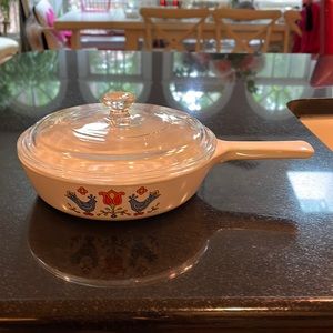 "Country Festival"  - 6.5" Menuette Pan/Skillet (P-83-B) with Lid (A-9-C)